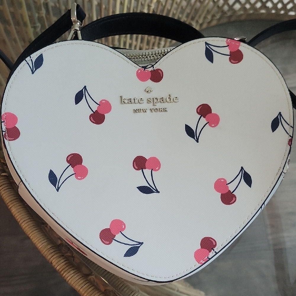 Kate Spade White Cherry Heart Bag